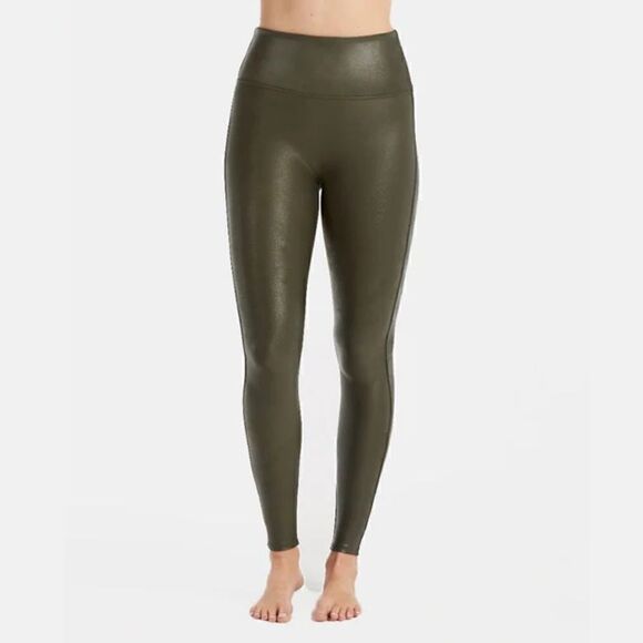 Spanx Faux Leather Leggings - Green - Picture 1 of 4